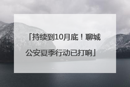 持续到10月底！聊城公安夏季行动已打响